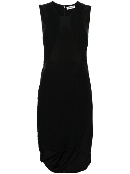 Knitted-Panels Puffball Dress