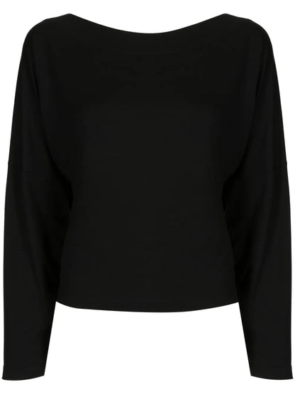 Boat-Neck Long-Sleeve T-Shirt