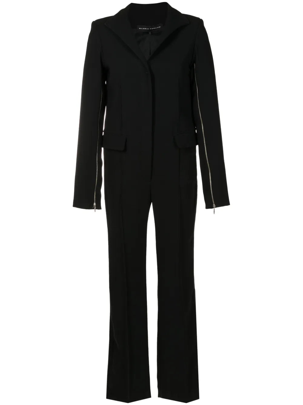 Shawl-Collar Crepe Jumpsuit