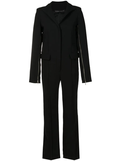 Shawl-Collar Crepe Jumpsuit
