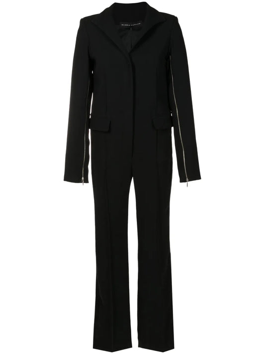 Shawl-Collar Crepe Jumpsuit