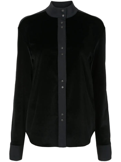 Long-Sleeve Velvet Shirt