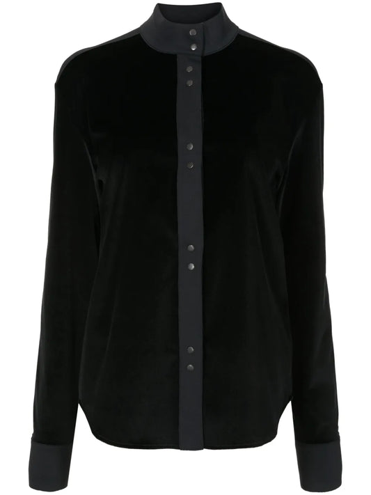 Long-Sleeve Velvet Shirt