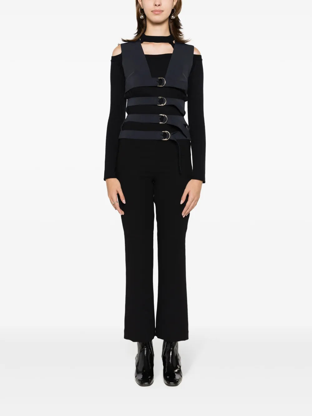 Straight-Leg Cropped Trousers