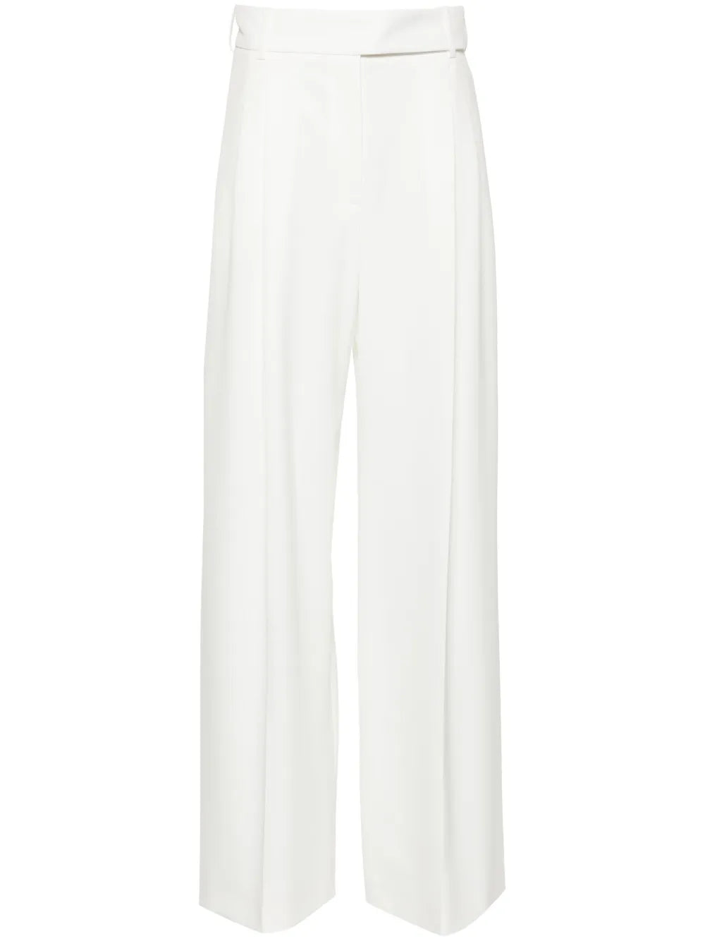 Mid-Rise Palazzo Crepe Trousers