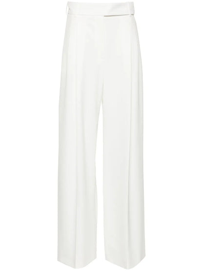 Mid-Rise Palazzo Crepe Trousers