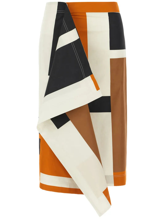 Ff Puzzle-Print Midi Skirt