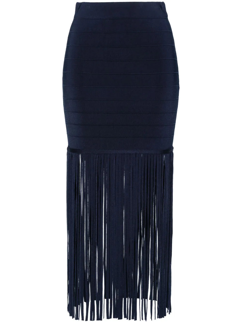 High-Waist Fringed Maxi Skirt