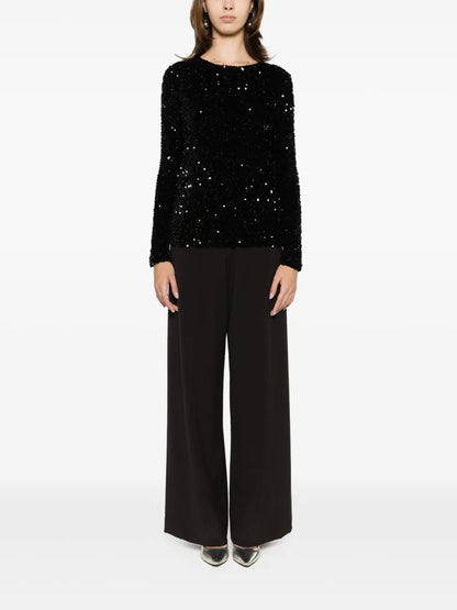 Sequin-Embellished Long-Sleeve Top