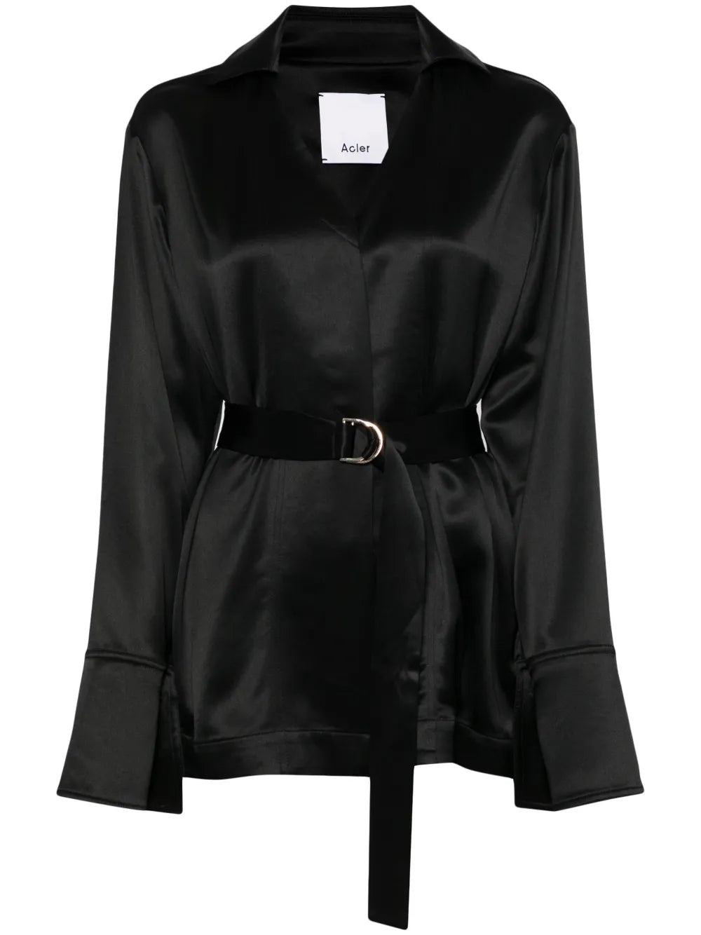 V-Neck Satin.Finish Shirt