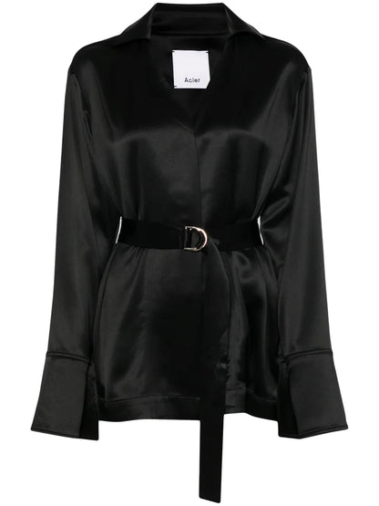V-Neck Satin.Finish Shirt