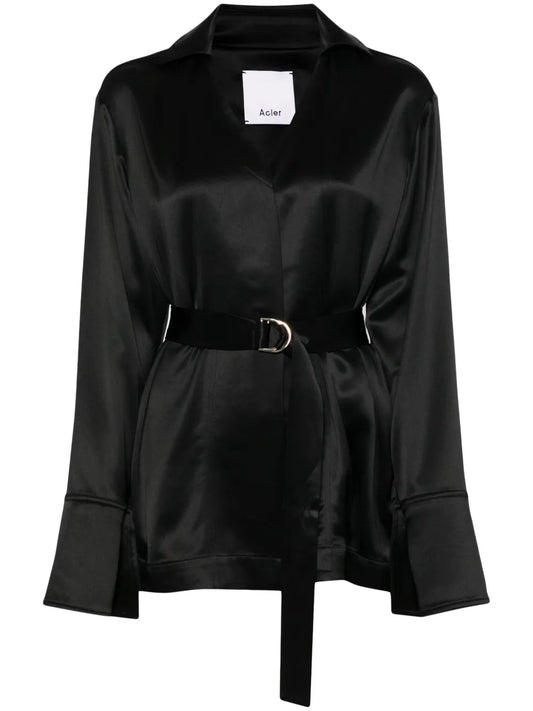 V-Neck Satin.Finish Shirt