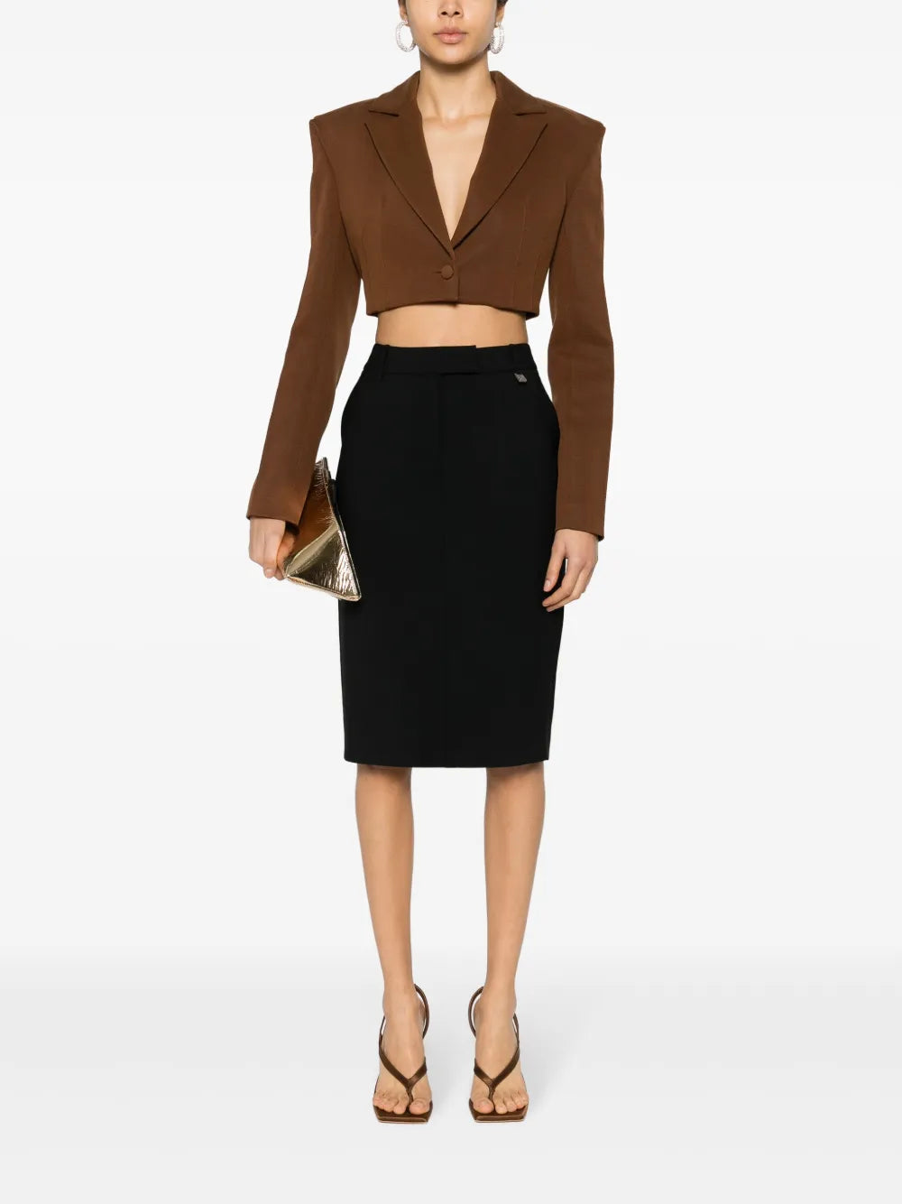 Logo-Plaque Pencil Skirt