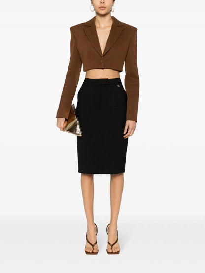 Logo-Plaque Pencil Skirt