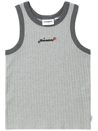 Logo-Embroidered Ribbed Cotton Tank Top