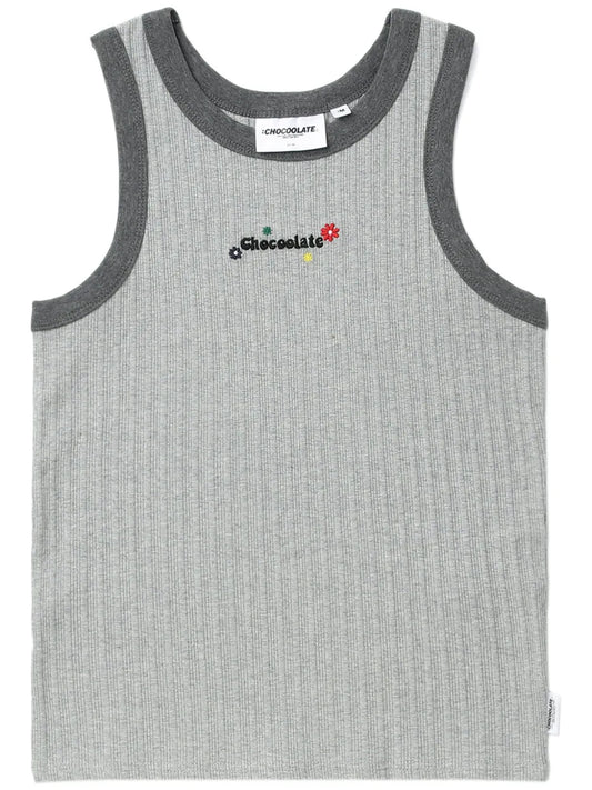 Logo-Embroidered Ribbed Cotton Tank Top