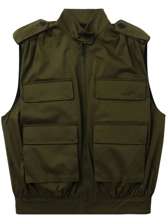 Logo-Embroidered Cotton Gilet