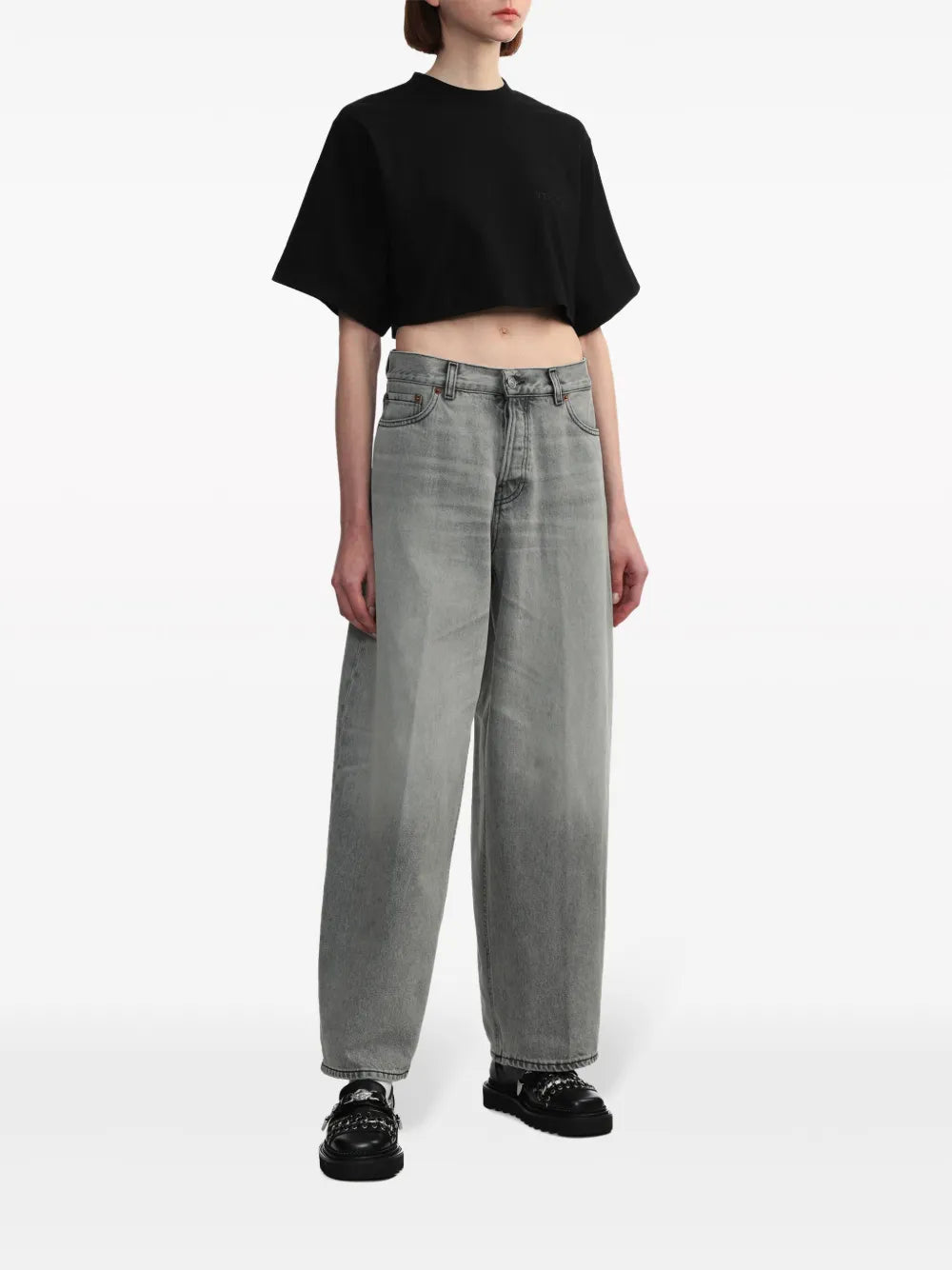 Logo-Embroidered Cropped T-Shirt