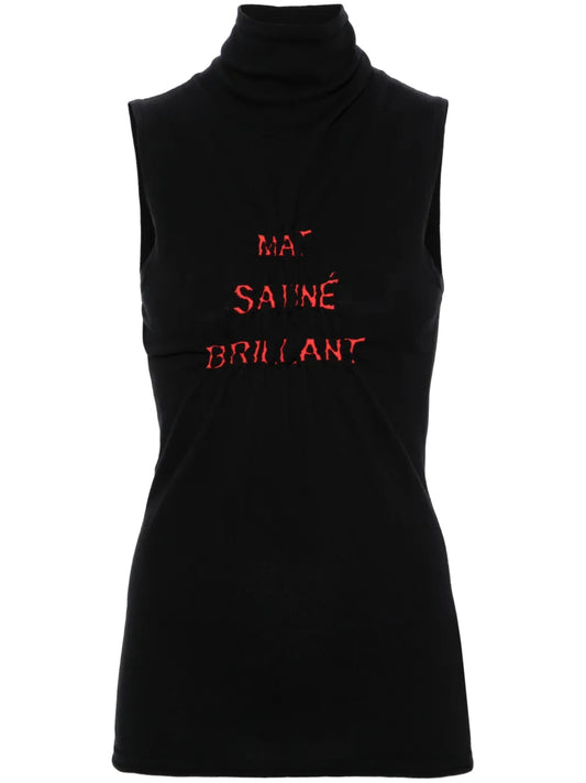 Gathered Roll-Neck Top