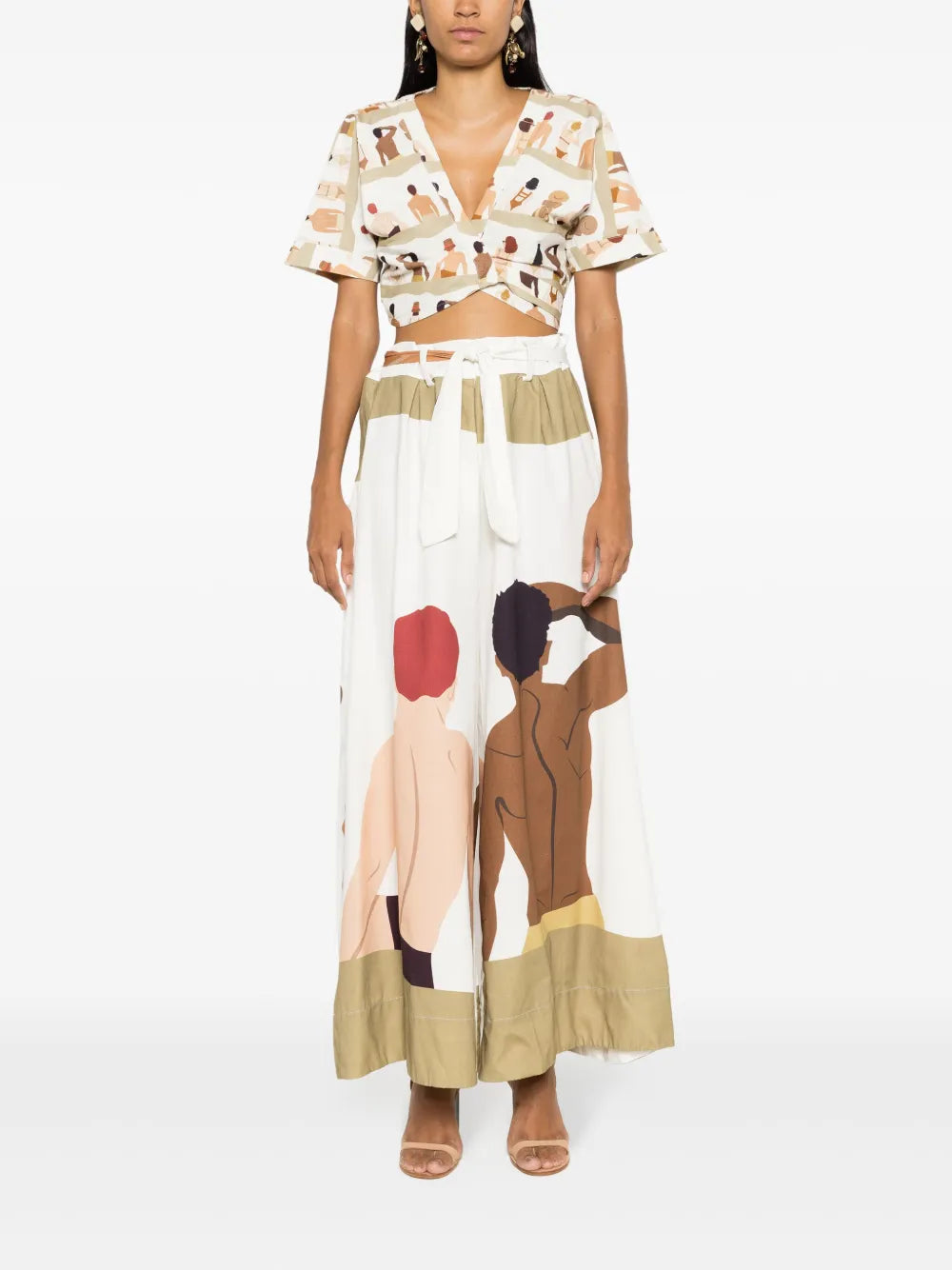 Graphic-Print Cotton Palazzo Pants