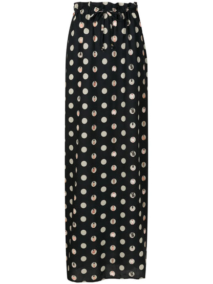 Polka Dot-Print Maxi Skirt