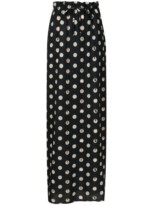 Polka Dot-Print Maxi Skirt