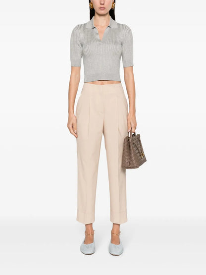 Chain-Detail Tapered-Leg Trousers