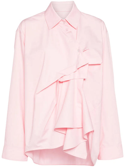 Gathered-Detail Cotton Blouse