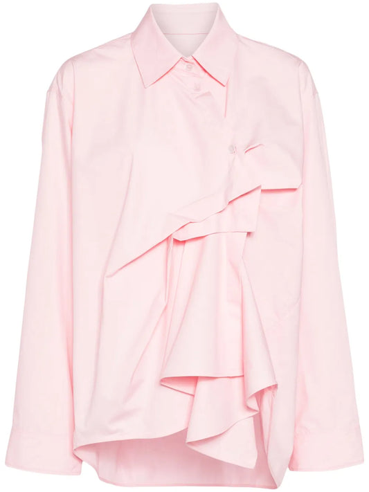 Gathered-Detail Cotton Blouse