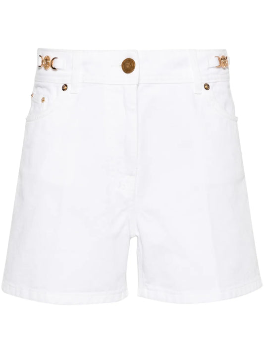 High-Rise Straight-Leg Denim Shorts