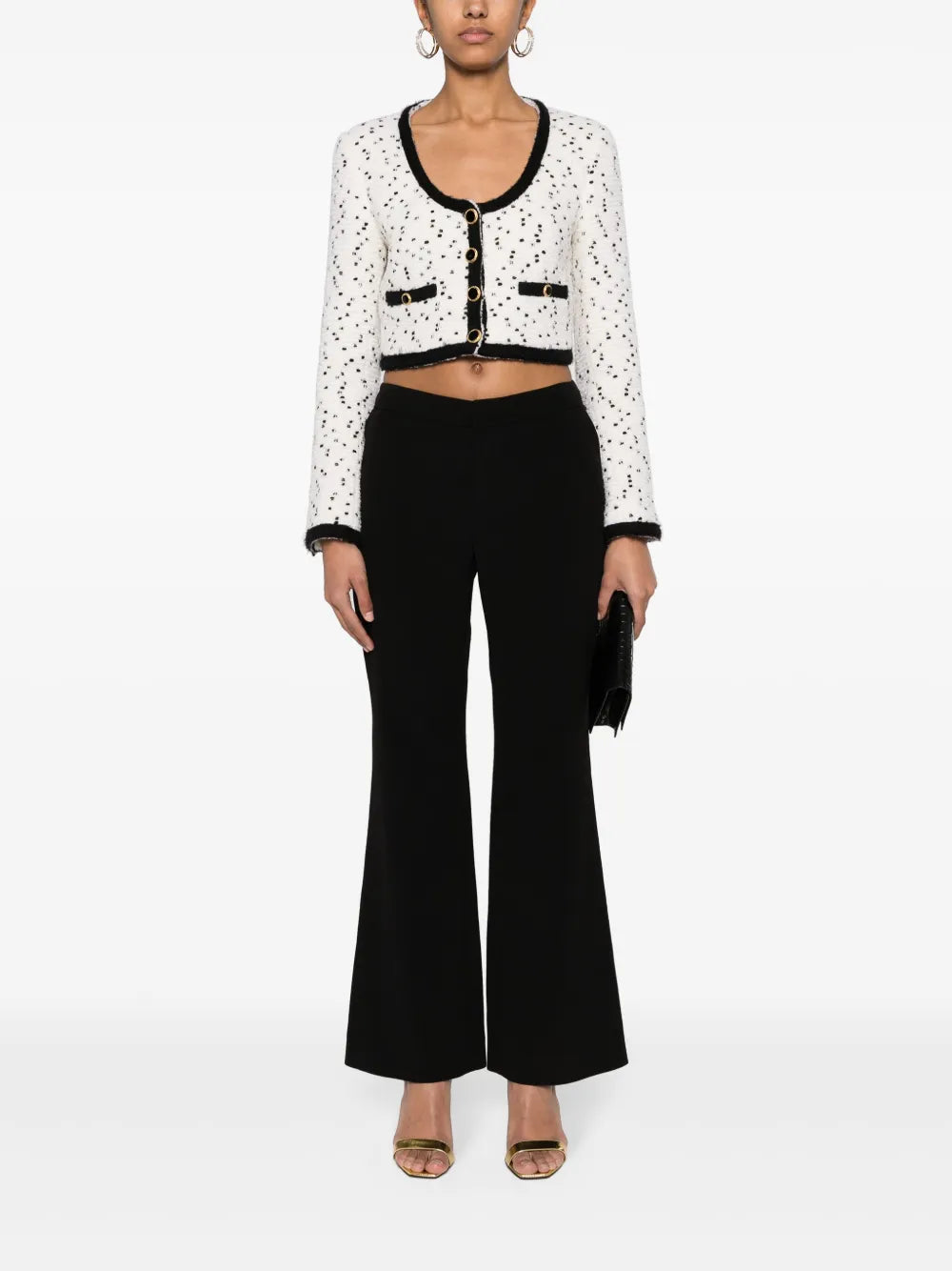 Flared Crepe Trousers