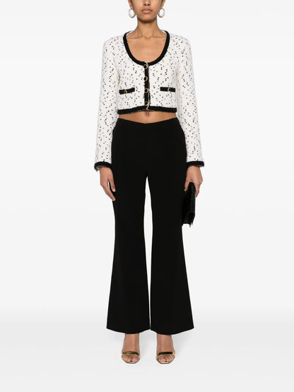 Flared Crepe Trousers