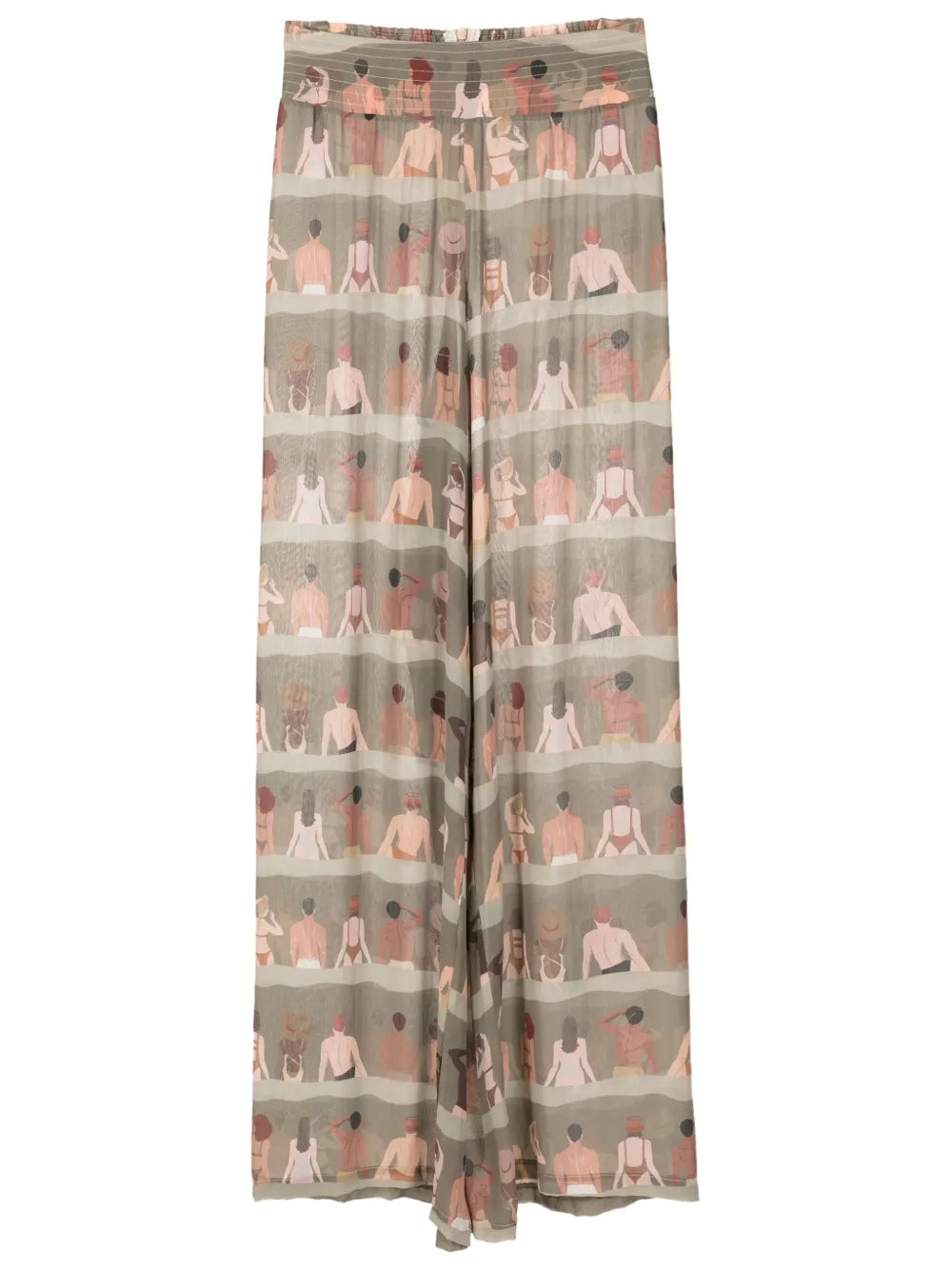 Graphic-Print Silk Trousers