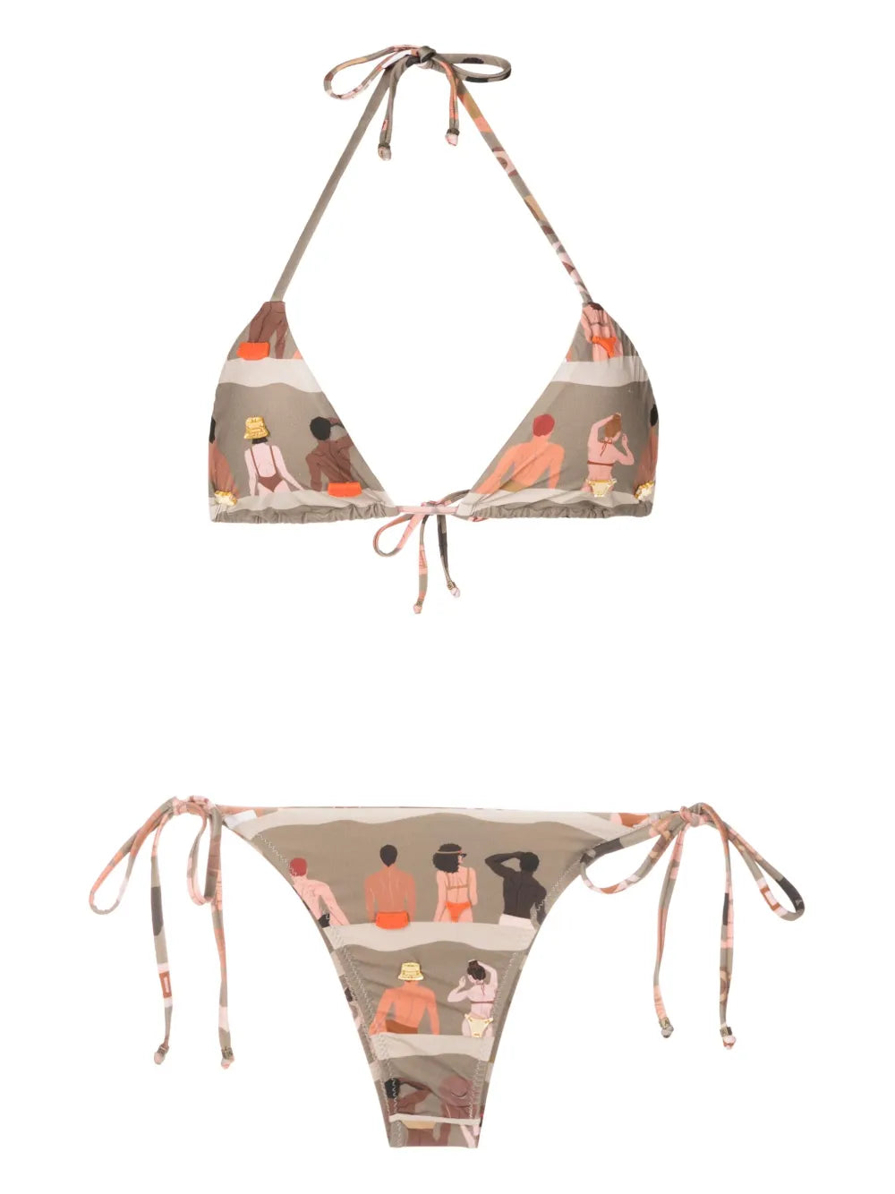 Graphic-Print Triangle Bikini