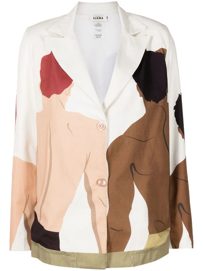 Swimmer-Print Cotton Jacket