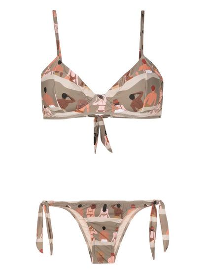 Graphic-Print Underwire Bikini