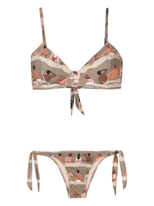 Graphic-Print Underwire Bikini