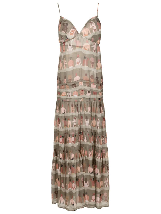 Graphic-Print Silk Maxi Dress