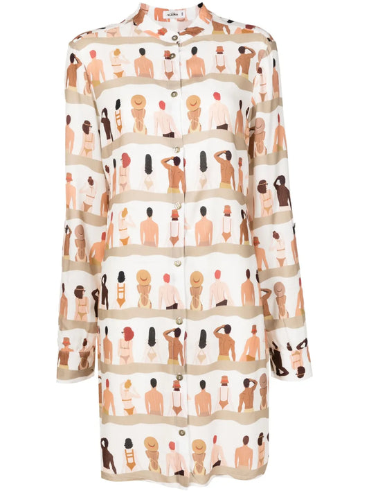 Graphic-Print Shirt Dress