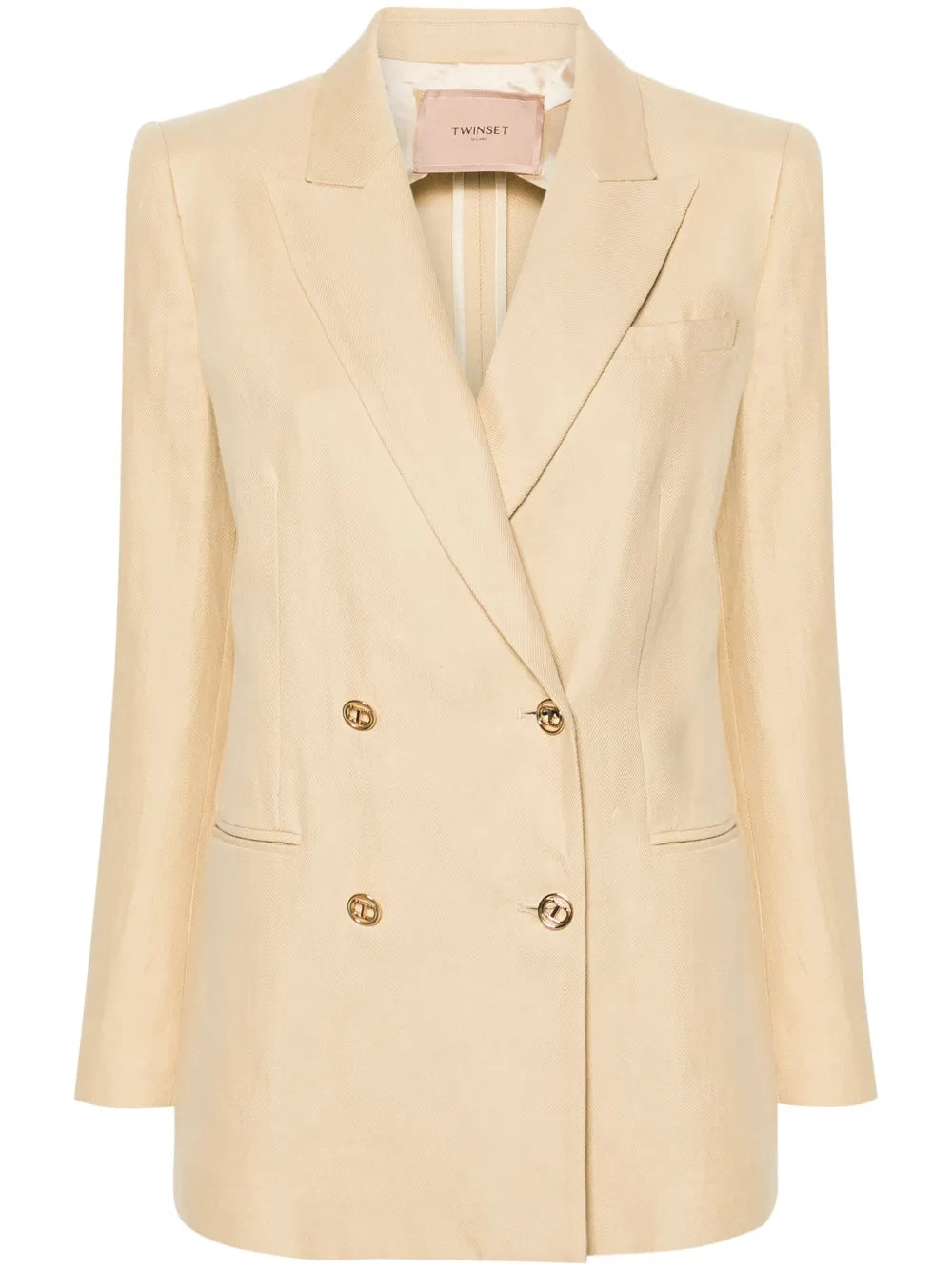 Double-Breasted Twill Blazer