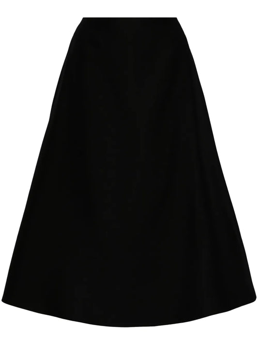 Wool-Blend A-Line Midi Skirt