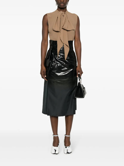 Coated Midi Skirt