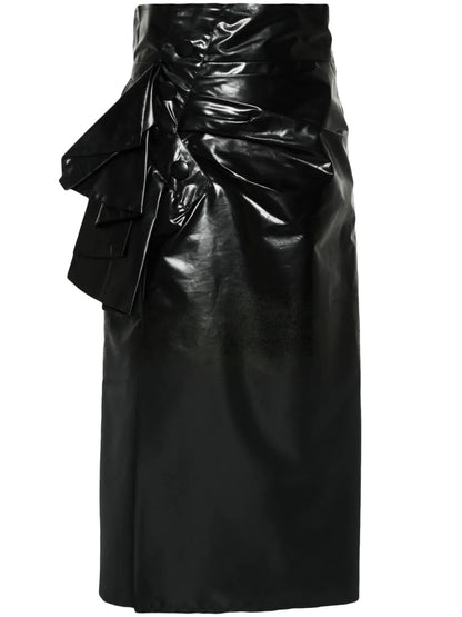 Coated Midi Skirt