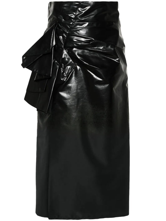 Coated Midi Skirt
