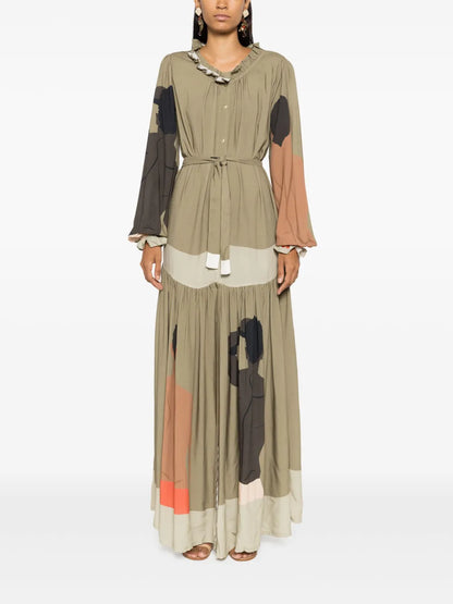 Graphic-Print Maxi Dress