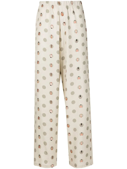Graphic-Print Straight-Leg Trousers