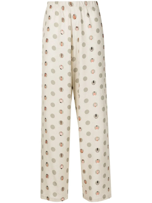 Graphic-Print Straight-Leg Trousers