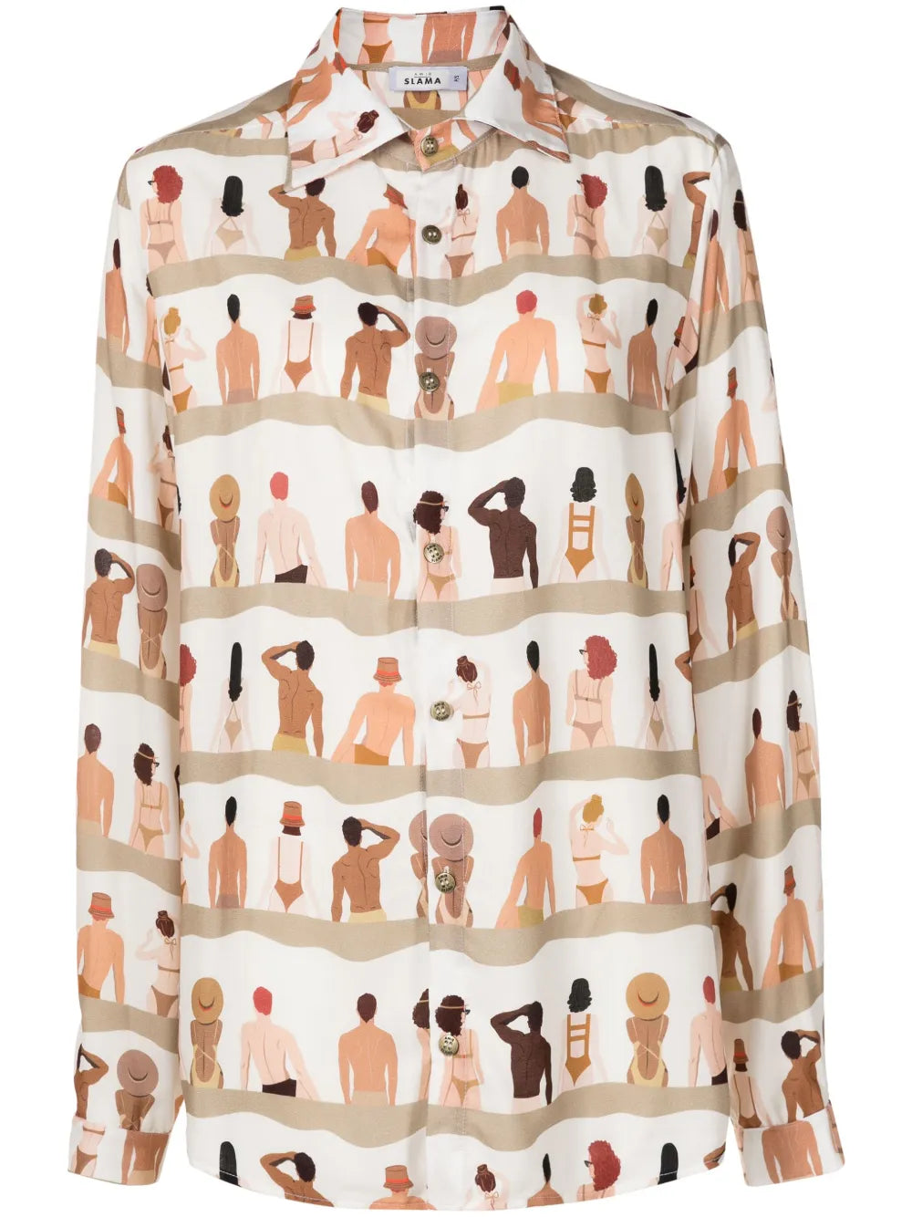 Swimmer-Print Oversize Shirt