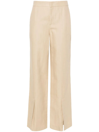 Slit-Hem Straight-Leg Trousers