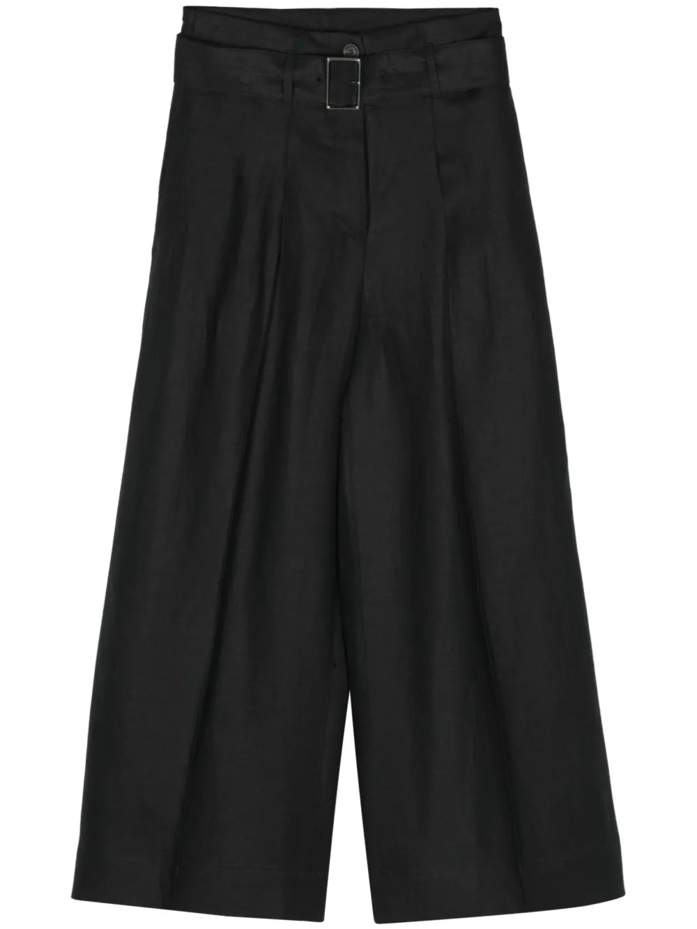 Cropped Linen Palazzo Pants